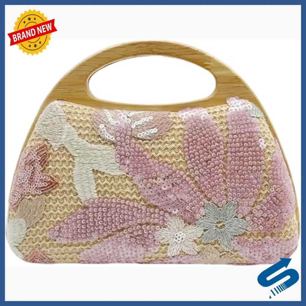 Straw Clutch Evening Bag with Chain Strap for Wedding Party